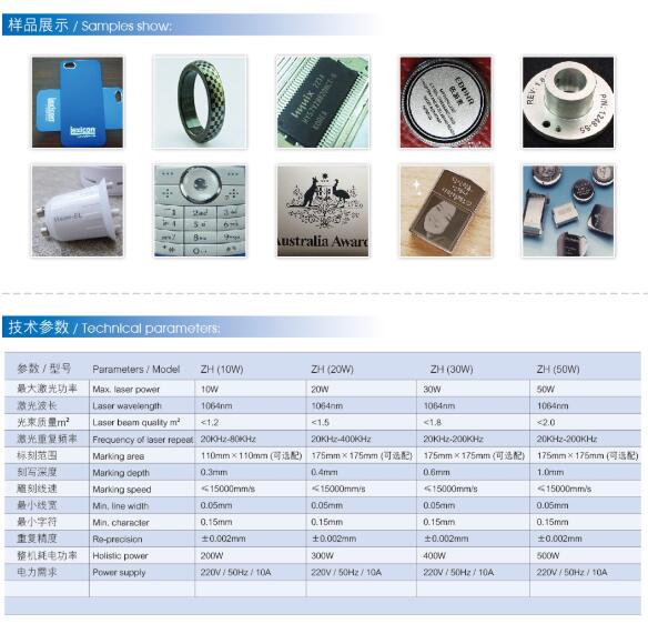 光纤激光打标机场镜的技术参数